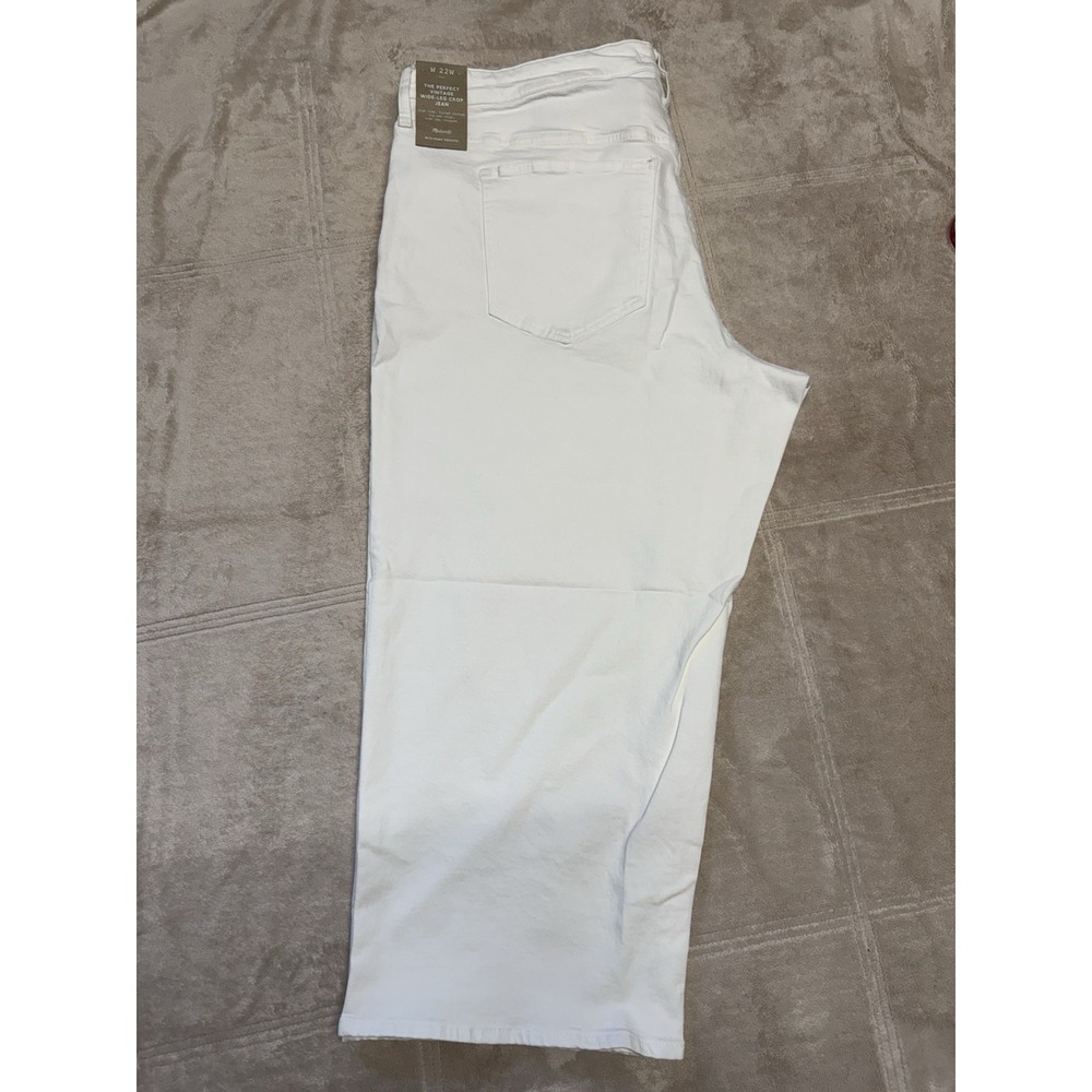 Madewell The Plus Perfect Vintage Wide-Leg Crop Jean White 22W High Rise Denim - Picture 10 of 15